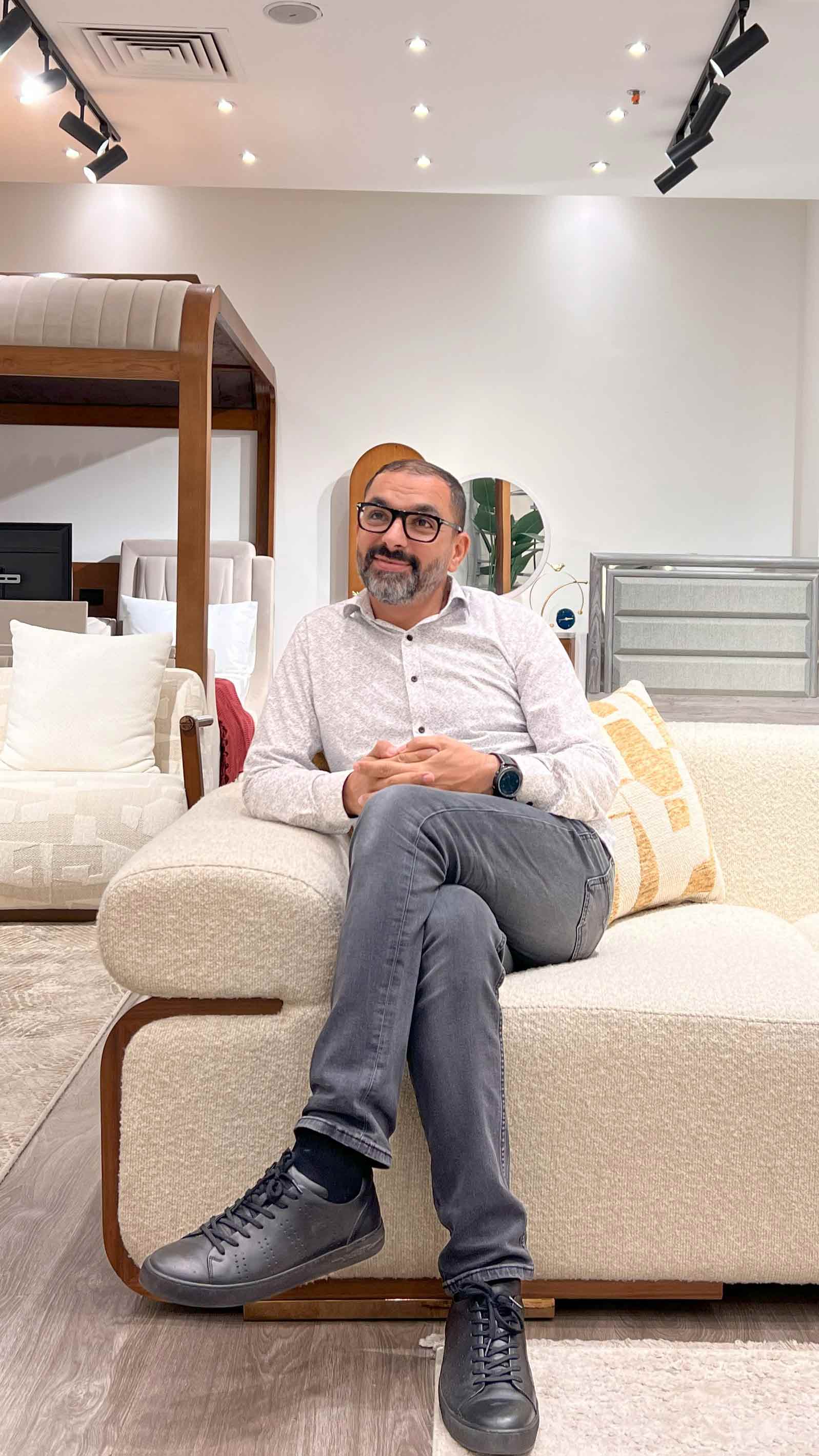 Gamal Abo Elezz presenting furniture for coastal chalets